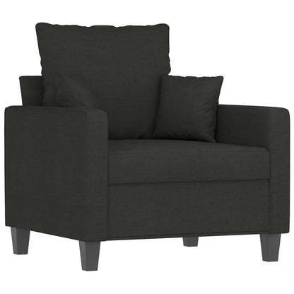 vidaXL Sessel mit Hocker Schwarz 60 cm Stoff
