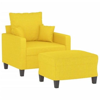 vidaXL Sessel mit Hocker Hellgelb 60 cm Stoff