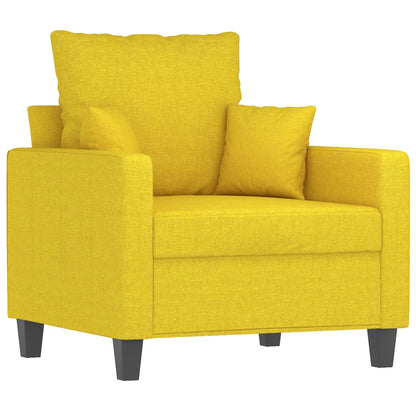 vidaXL Sessel mit Hocker Hellgelb 60 cm Stoff