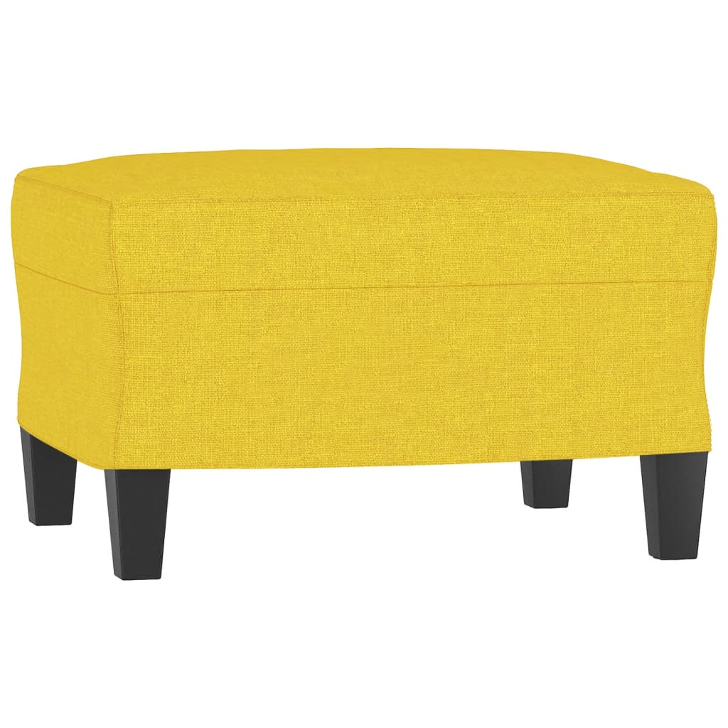 vidaXL Sessel mit Hocker Hellgelb 60 cm Stoff