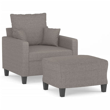vidaXL Fauteuil avec repose-pieds Taupe 60 cm Tissu