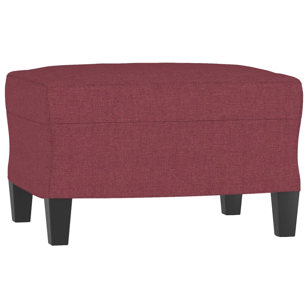 vidaXL Canapé 3 places avec pouf Rouge bordeaux 180 cm Tissu