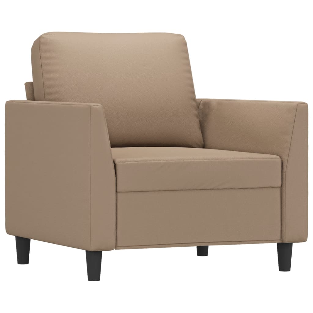 vidaXL Sessel mit Hocker Cappuccino-Braun 60 cm Kunstleder