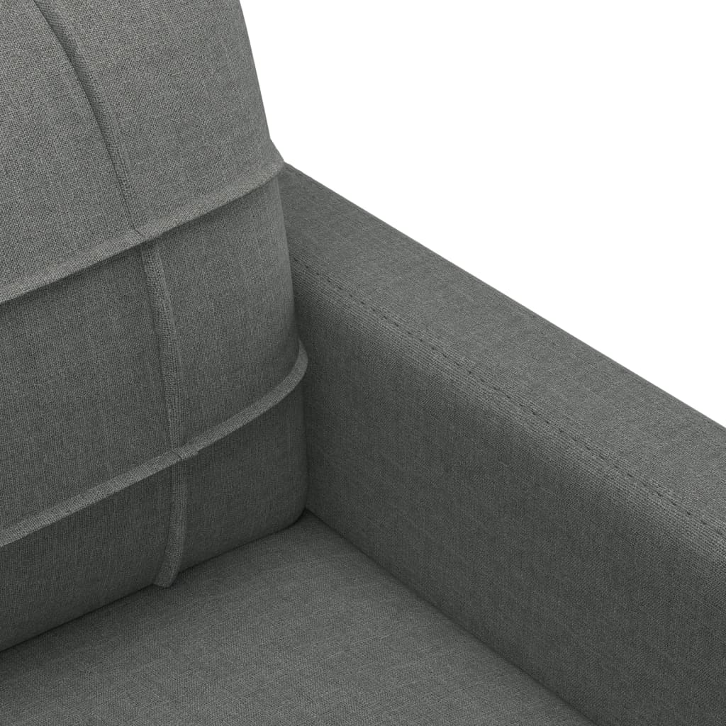 vidaXL 3-tlg. Sofagarnitur mit Kissen Dunkelgrau Stoff