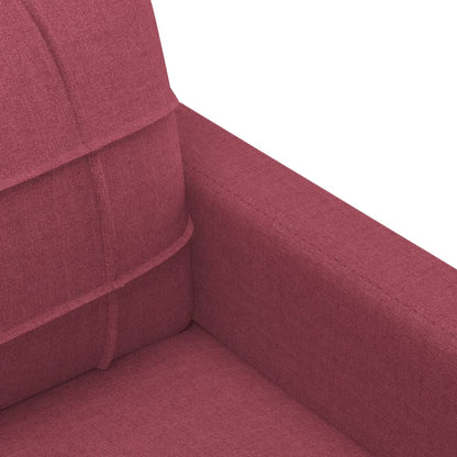 vidaXL 3-tlg. Sofagarnitur mit Kissen Weinrot Stoff