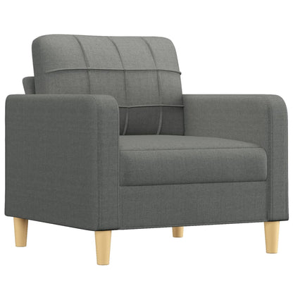 vidaXL 4-tlg. Sofagarnitur mit Kissen Dunkelgrau Stoff