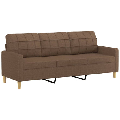 vidaXL 4-tlg. Sofagarnitur mit Kissen Braun Stoff