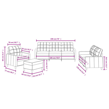 vidaXL 4-tlg. Sofagarnitur mit Kissen Braun Stoff