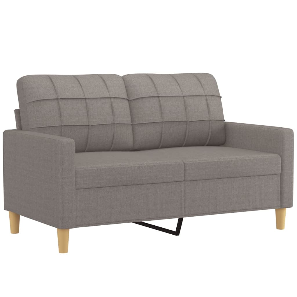 vidaXL 4-tlg. Sofagarnitur mit Kissen Taupe Stoff