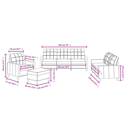vidaXL 4-tlg. Sofagarnitur mit Kissen Taupe Stoff