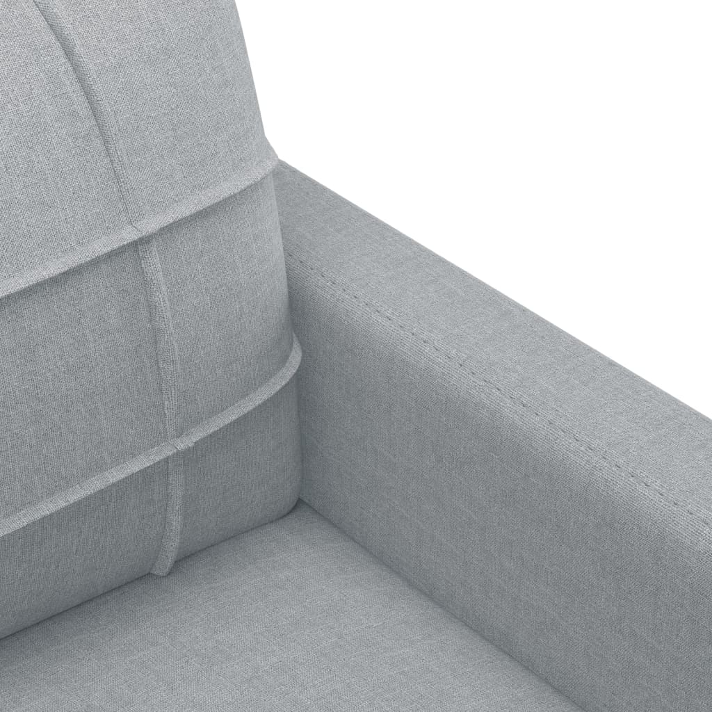 vidaXL 3-tlg. Sofagarnitur mit Kissen Hellgrau Stoff