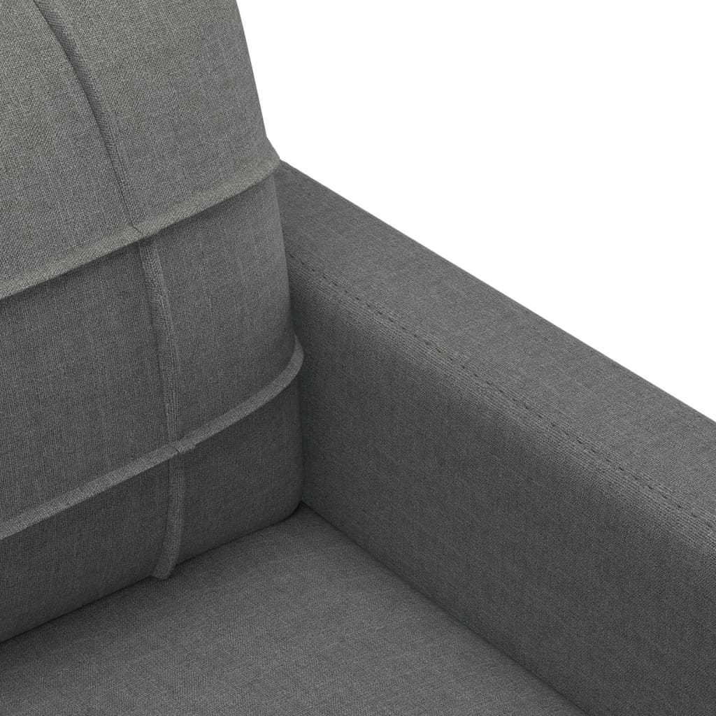 vidaXL 3-tlg. Sofagarnitur mit Kissen Dunkelgrau Stoff