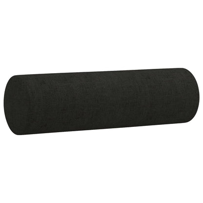 vidaXL 3-tlg. Sofagarnitur mit Kissen Schwarz Stoff