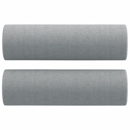vidaXL 4-tlg. Sofagarnitur mit Kissen Hellgrau Stoff