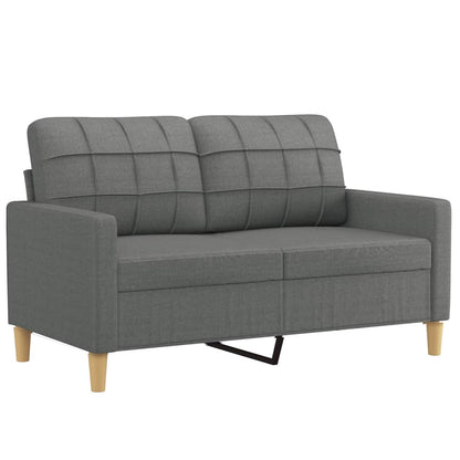 vidaXL 4-tlg. Sofagarnitur mit Kissen Dunkelgrau Stoff