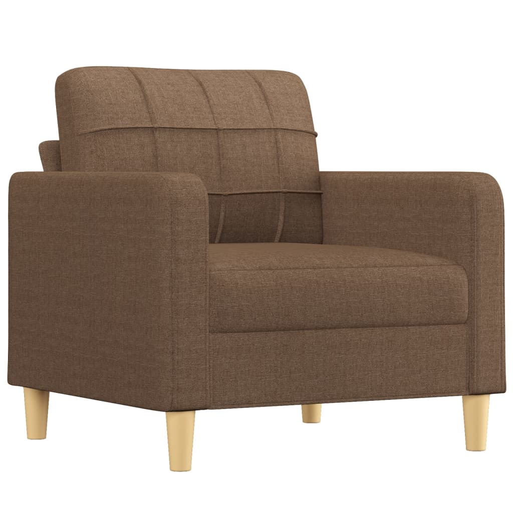 vidaXL 4-tlg. Sofagarnitur mit Kissen Braun Stoff