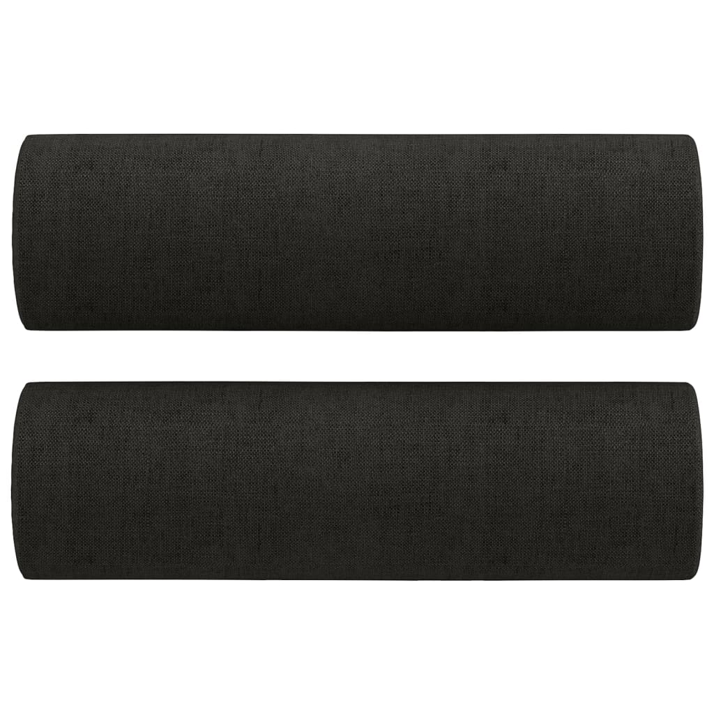 vidaXL 4-tlg. Sofagarnitur mit Kissen Schwarz Stoff