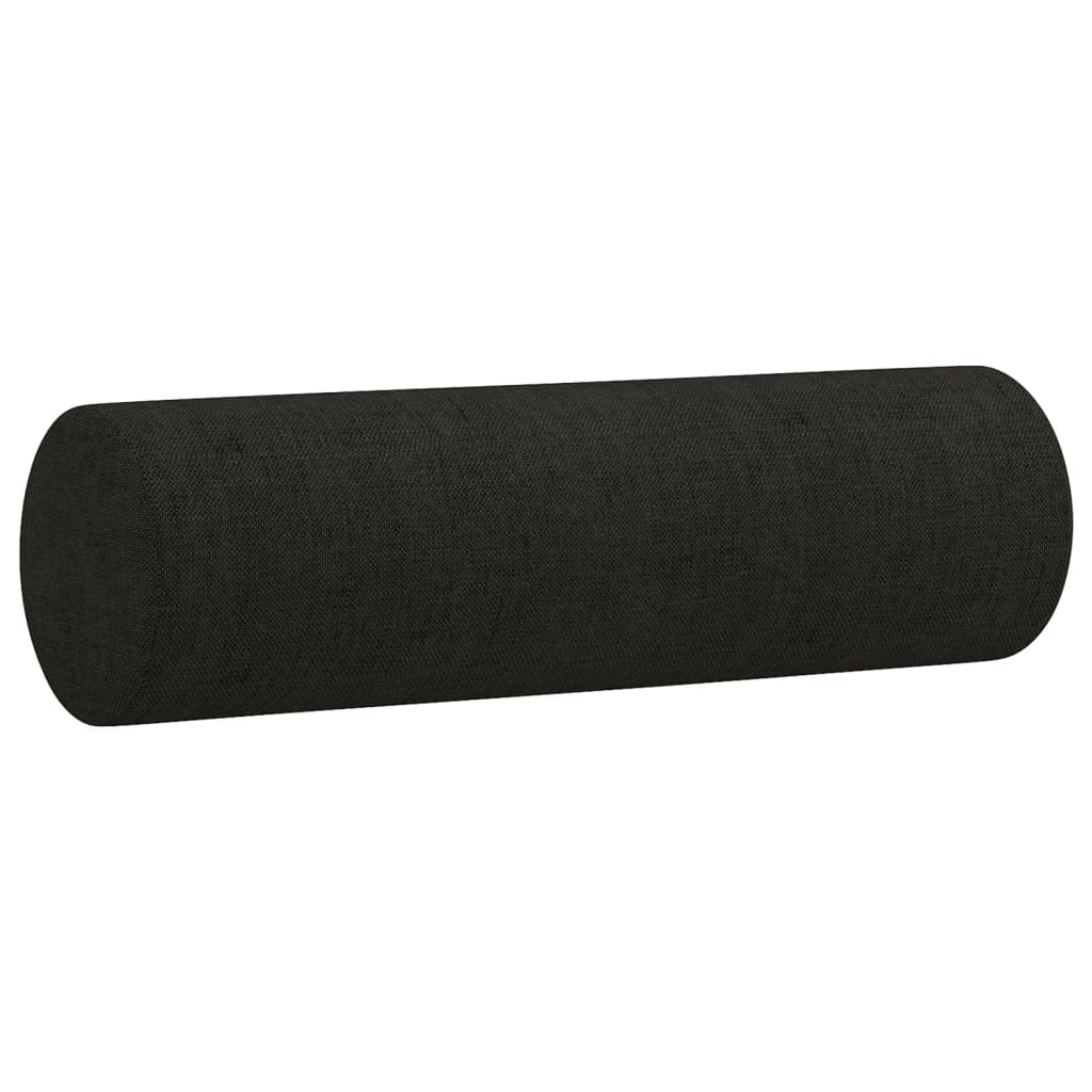 vidaXL 4-tlg. Sofagarnitur mit Kissen Schwarz Stoff