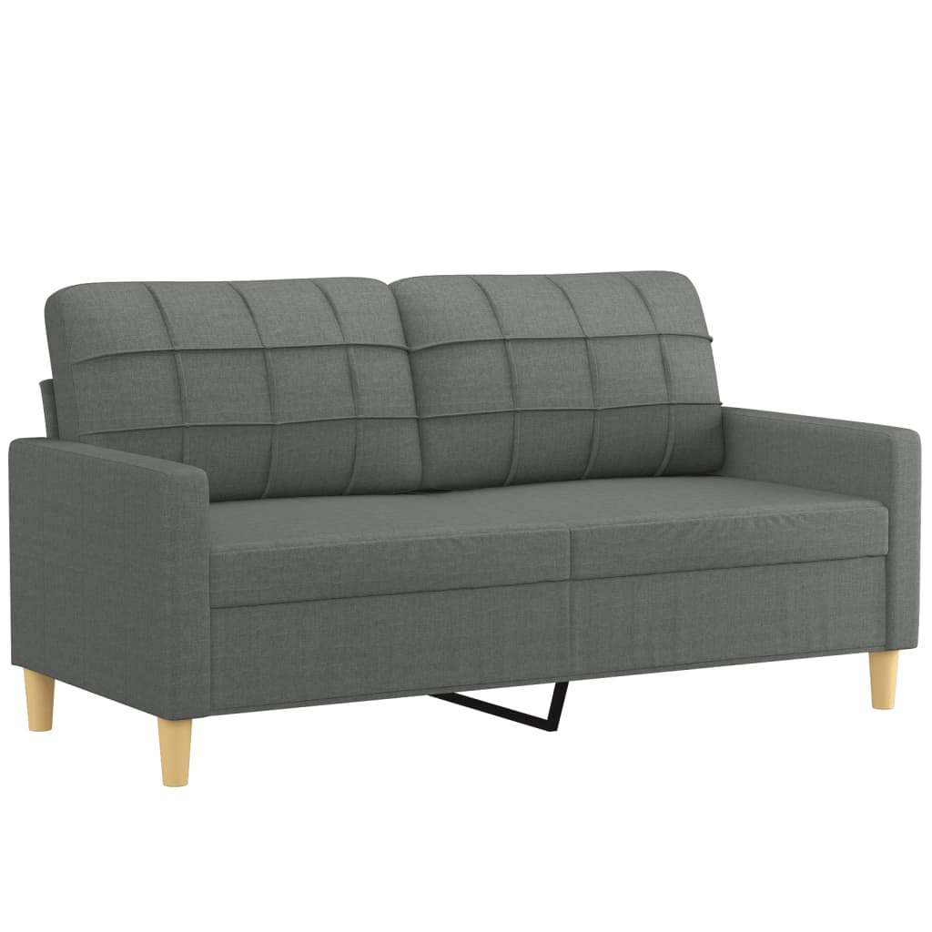vidaXL Ensemble de canapés 2 pièces avec coussins Tissu Gris foncé
