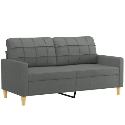 vidaXL Ensemble de canapés 2 pièces avec coussins Tissu Gris foncé