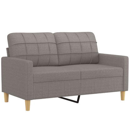 vidaXL 2-tlg. Sofagarnitur mit Kissen Taupe Stoff