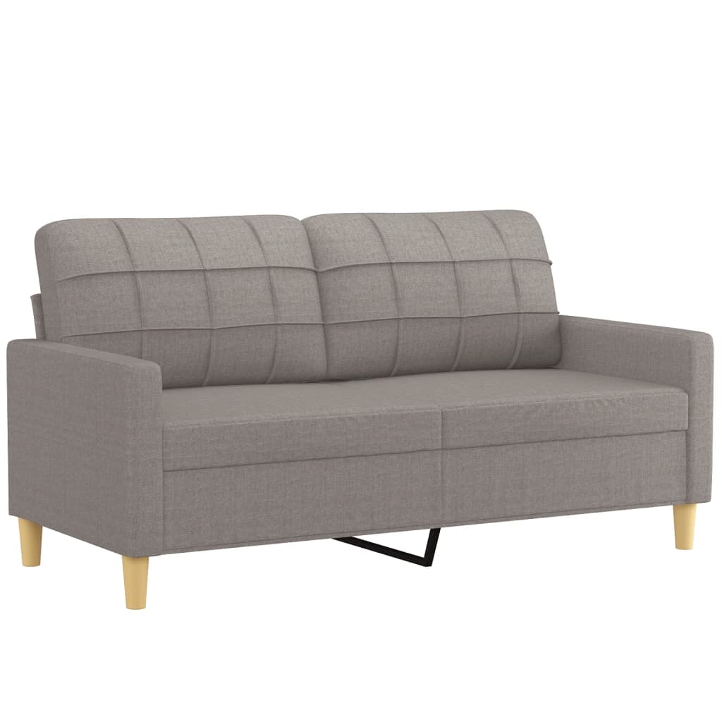 vidaXL 2-tlg. Sofagarnitur mit Kissen Taupe Stoff