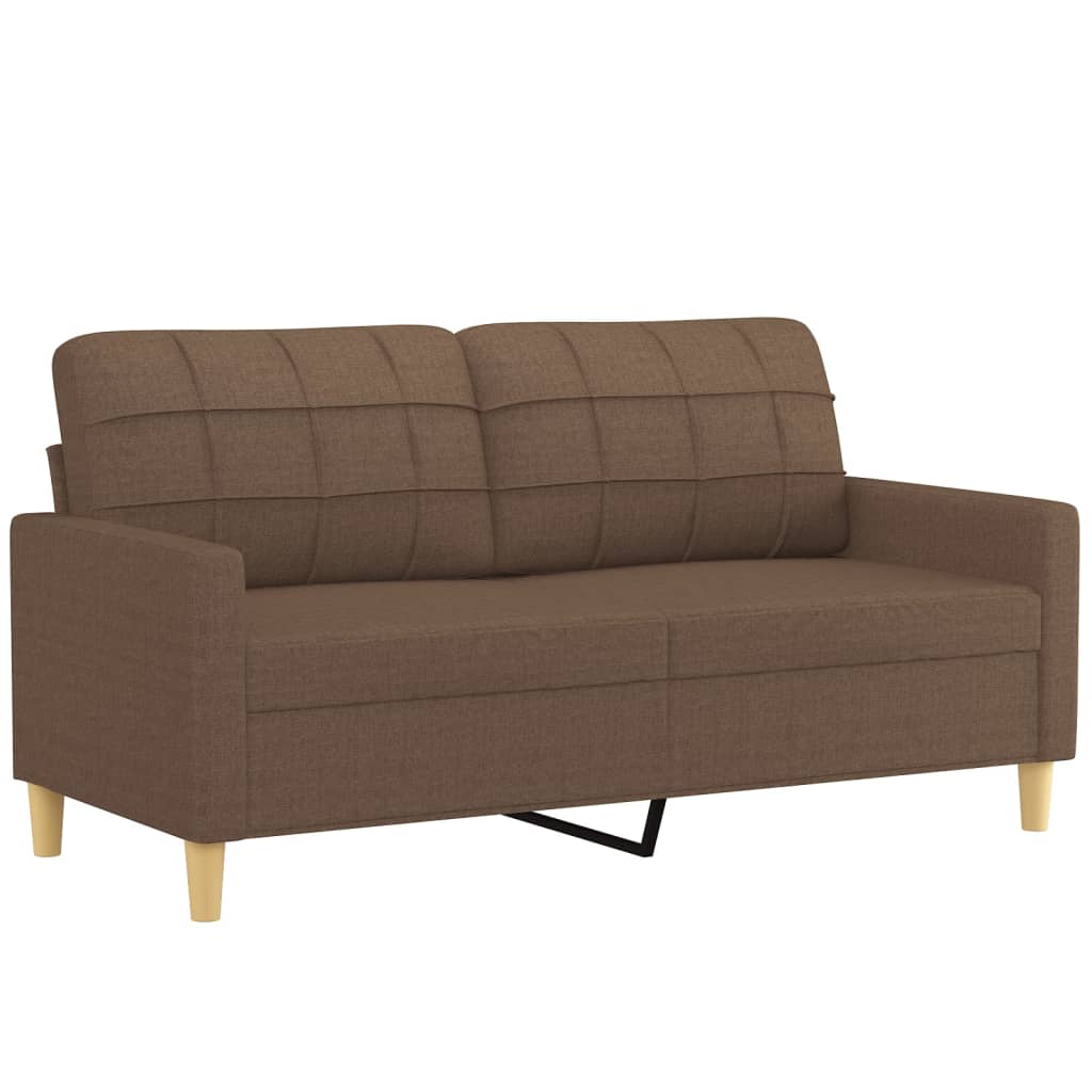 vidaXL 3-tlg. Sofagarnitur mit Kissen Braun Stoff