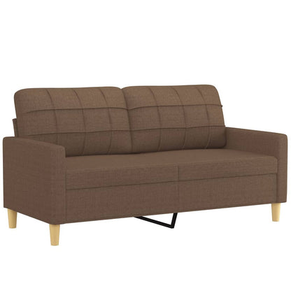 vidaXL 3-tlg. Sofagarnitur mit Kissen Braun Stoff