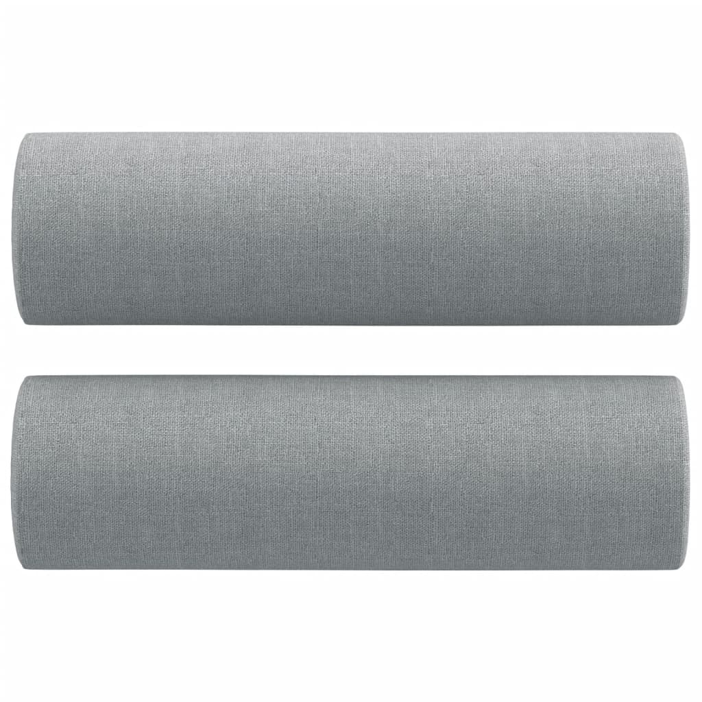 vidaXL 3-tlg. Sofagarnitur mit Kissen Hellgrau Stoff