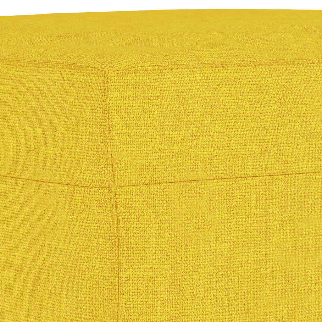 vidaXL Ensemble de canapés 3 pièces avec coussins Jaune clair Tissu