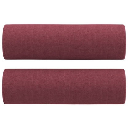 vidaXL 3-tlg. Sofagarnitur mit Kissen Weinrot Stoff