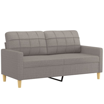 vidaXL 3-tlg. Sofagarnitur mit Kissen Taupe Stoff