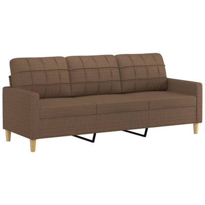 vidaXL 2-tlg. Sofagarnitur mit Kissen Braun Stoff