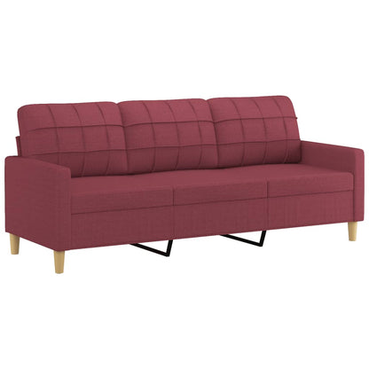 vidaXL 2-tlg. Sofagarnitur mit Kissen Weinrot Stoff