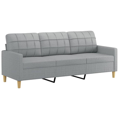 vidaXL Ensemble de canapés 3 pièces avec coussins Tissu Gris clair