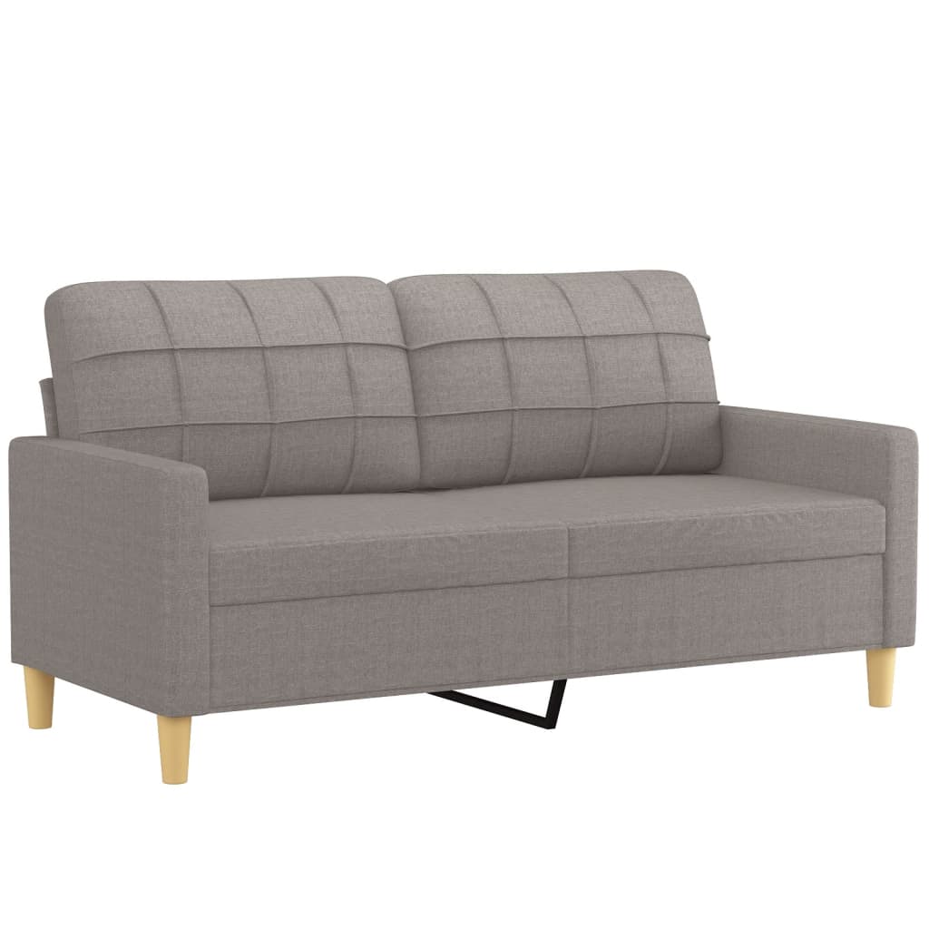 vidaXL 2-tlg. Sofagarnitur mit Kissen Taupe Stoff