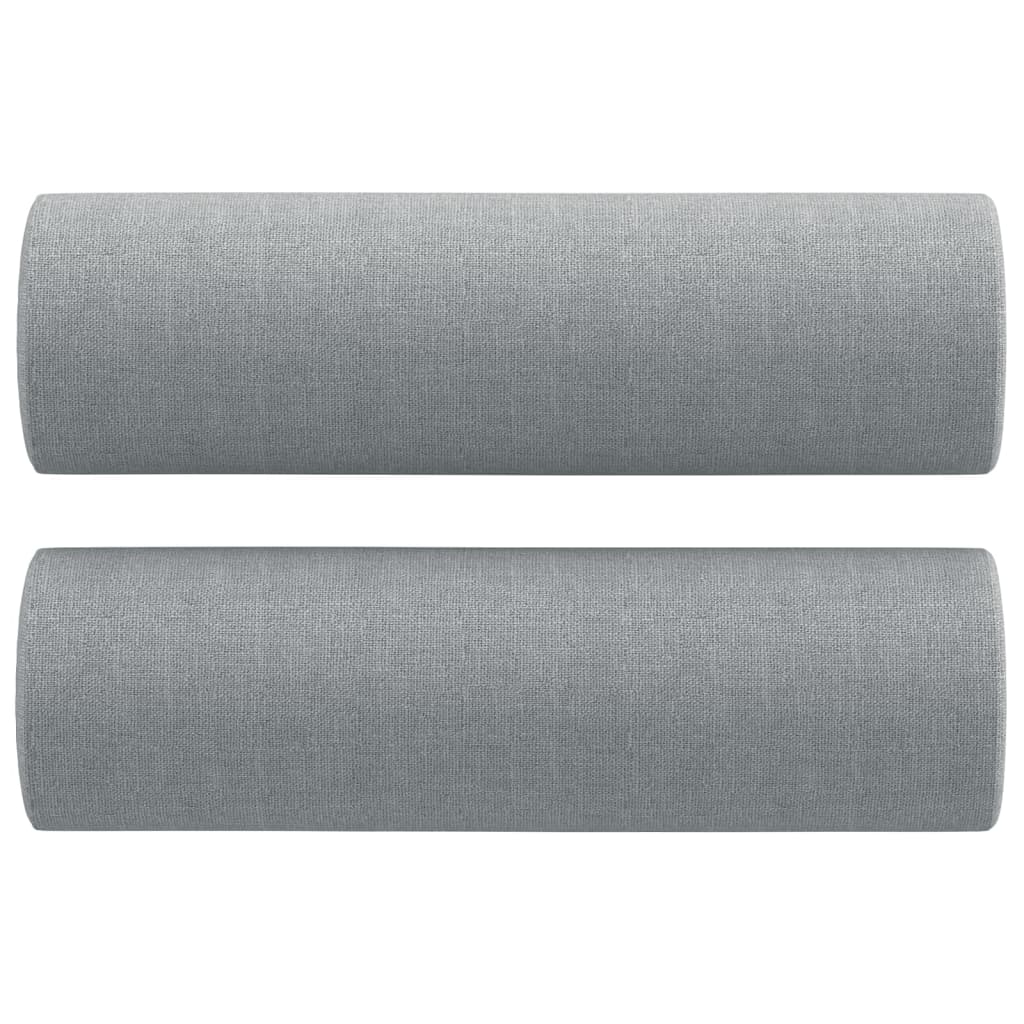 vidaXL 3-tlg. Sofagarnitur mit Kissen Hellgrau Stoff