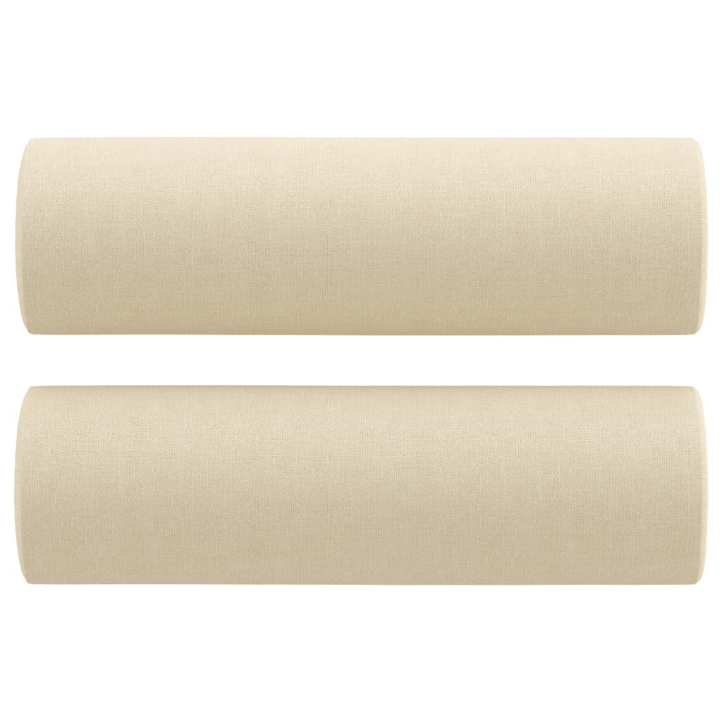 vidaXL 3-tlg. Sofagarnitur mit Kissen Creme Stoff