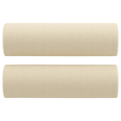 vidaXL 3-tlg. Sofagarnitur mit Kissen Creme Stoff
