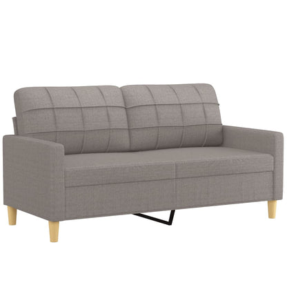 vidaXL 3-tlg. Sofagarnitur mit Kissen Taupe Stoff
