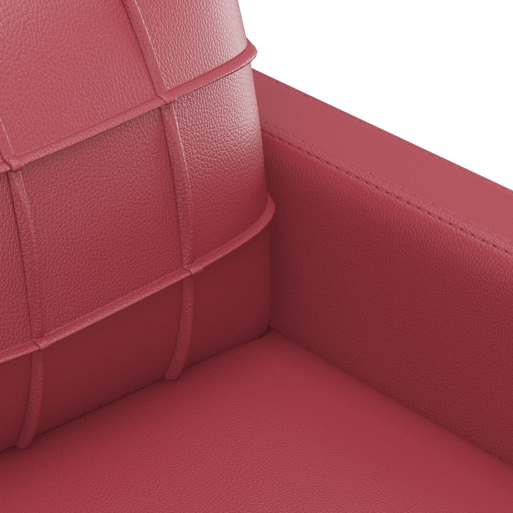 vidaXL Ensemble de canapé 3 pièces avec coussins, similicuir rouge bordeaux