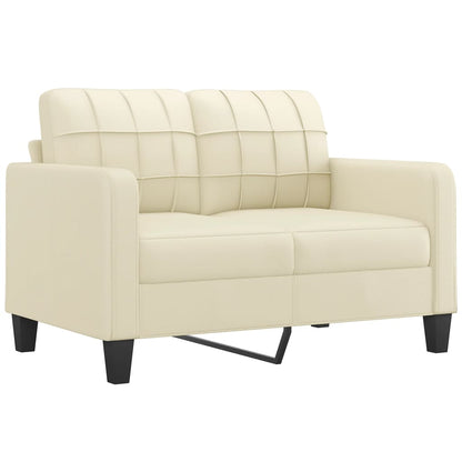 vidaXL 4-tlg. Sofagarnitur mit Kissen Creme Kunstleder
