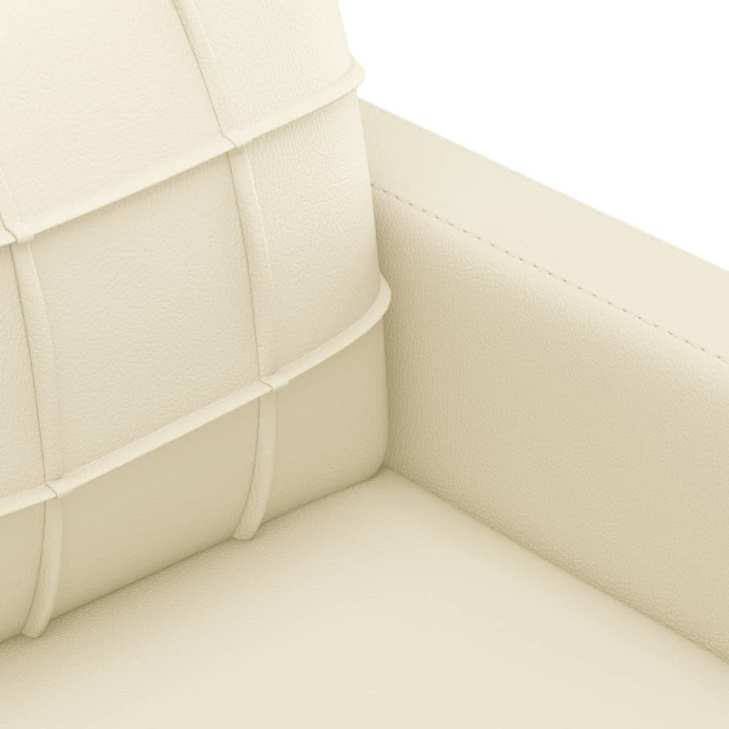 vidaXL 4-tlg. Sofagarnitur mit Kissen Creme Kunstleder