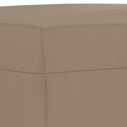 vidaXL 4-tlg. Sofagarnitur mit Kissen Cappuccino-Braun Kunstleder