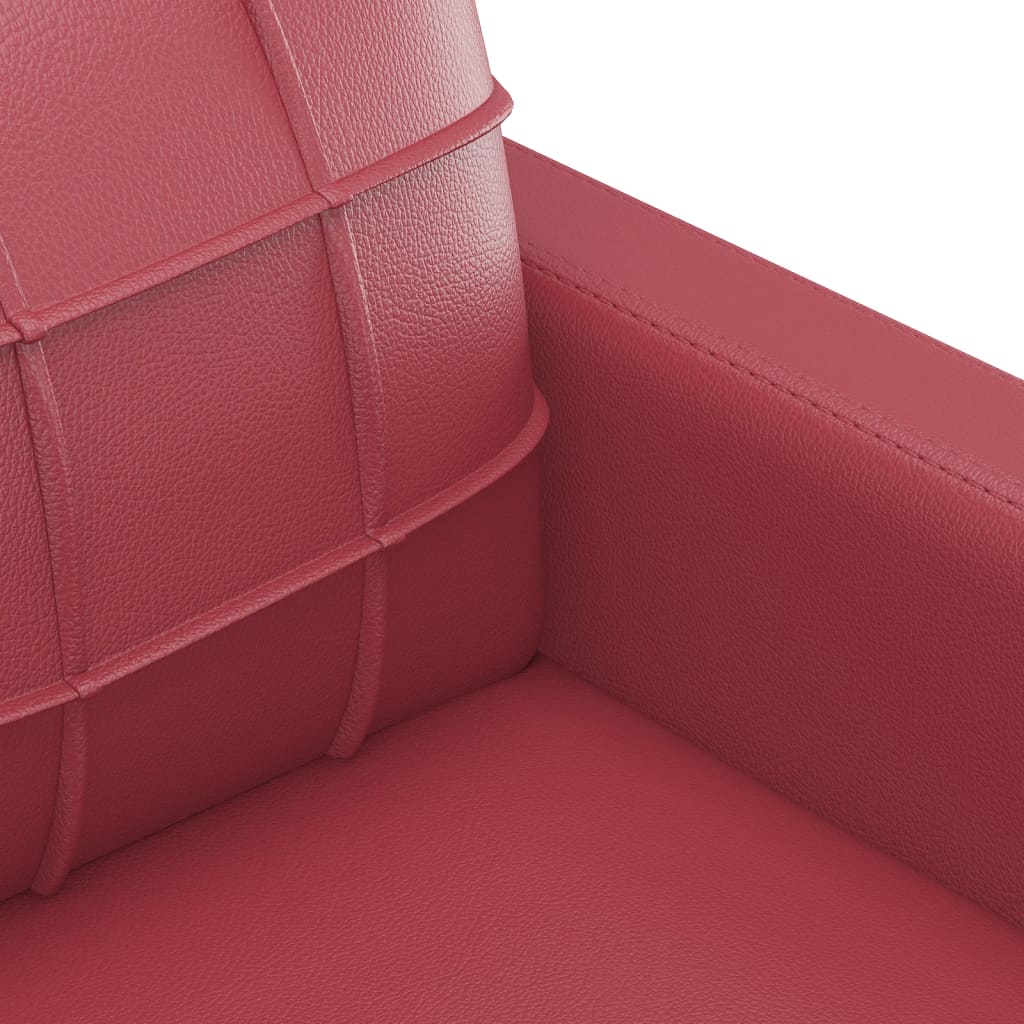 vidaXL Ensemble de canapé 3 pièces avec coussins, similicuir rouge bordeaux