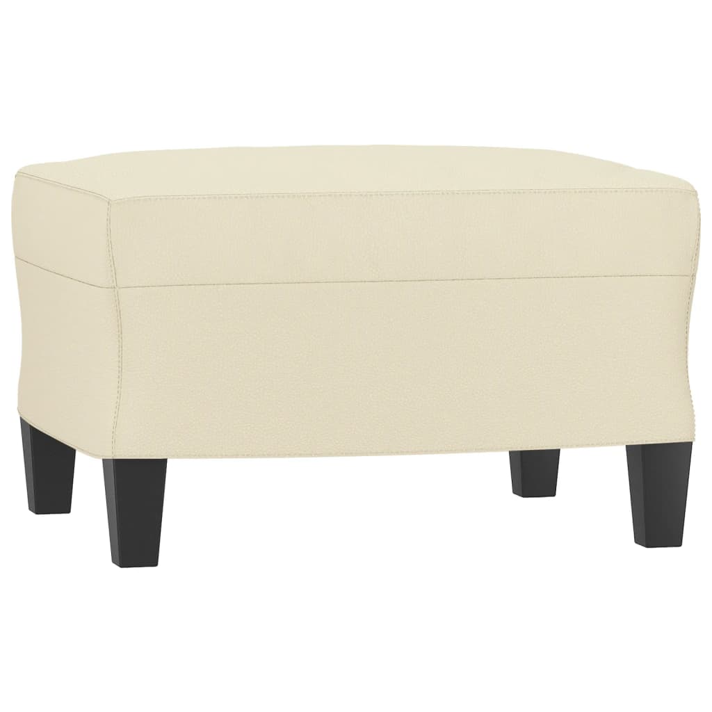 vidaXL Ensemble de canapés 3 pcs avec coussins Crème Similicuir