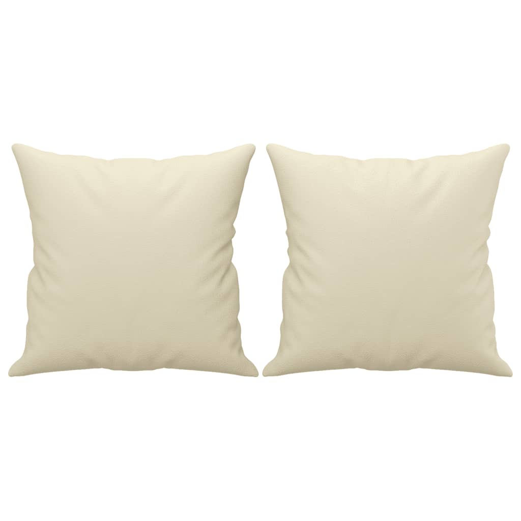vidaXL Ensemble de canapés 3 pcs avec coussins Crème Similicuir