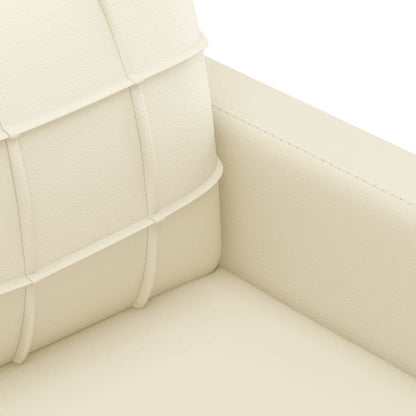 vidaXL Ensemble de canapés 3 pcs avec coussins Crème Similicuir