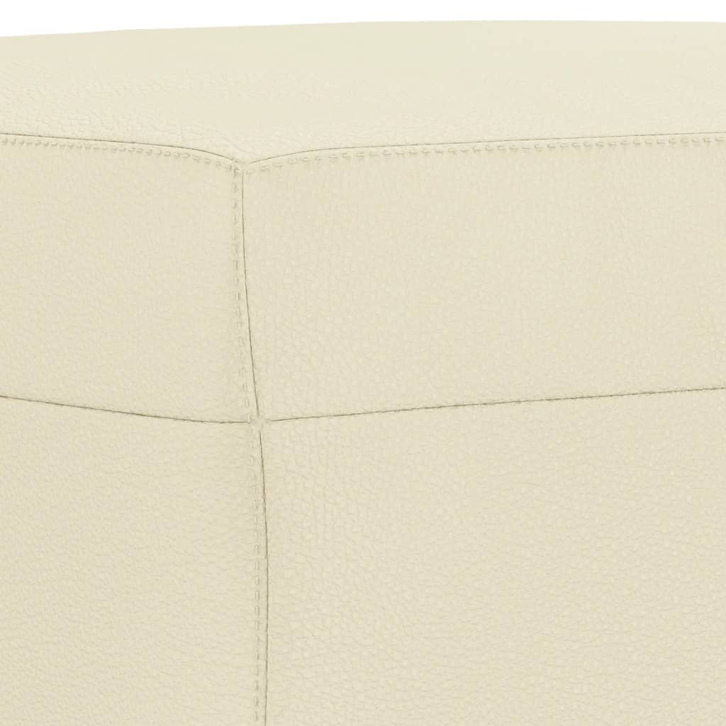 vidaXL Ensemble de canapés 3 pcs avec coussins Crème Similicuir