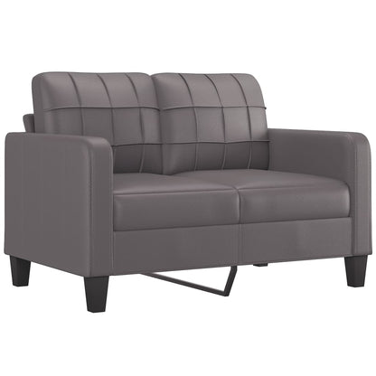 vidaXL Ensemble de canapés 2 pcs avec oreillers Gris Similicuir